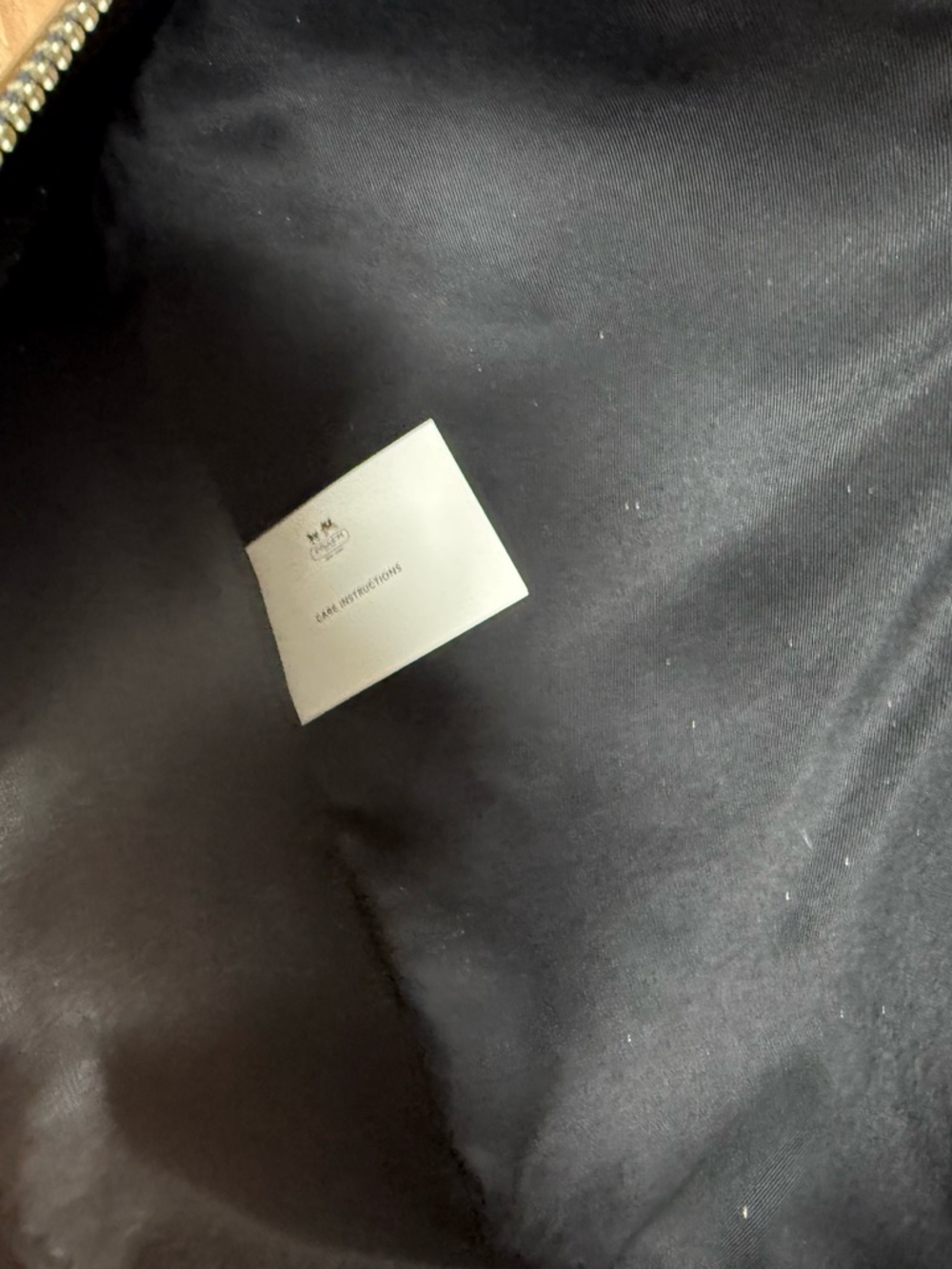 COACH Men's Tan and Olive Leather Zip Pouch with Black Stripes - Picture 8 of 11